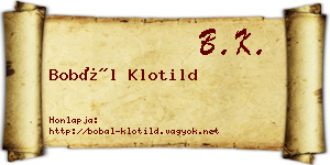Bobál Klotild névjegykártya